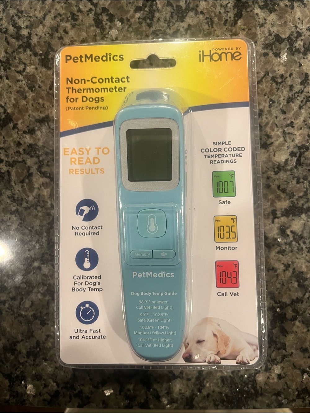 PetMedics Light Blue Non-Contact Thermometer for Dogs by iHome